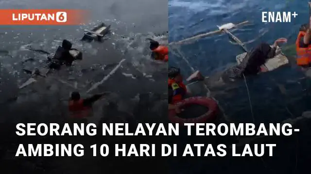 Seorang nelayan ditemukan terombang ambing di laut viral di media sosial