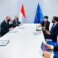 Presiden Joko Widodo atau Jokowi mengadakan pertemuan bilateral dengan Presiden Dewan Eropa Charles Michel. (Foto:Biro Pers Sekretariat Presiden).