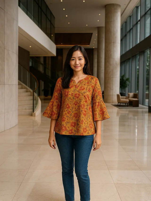 Model Batik Lengan Lonceng