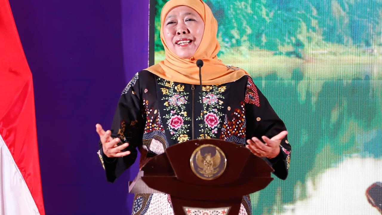 Gubernur Jatim Khofifah Indar Parawansa. (Dian Kurniawan/Liputan6.com)