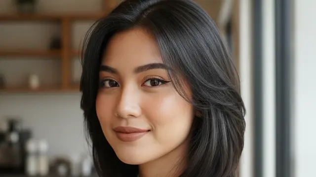Potongan Rambut Pendek Wanita Jaw-Length Layered Cut