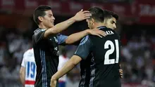 James Rodriguez dan Alvaro Morata jadi bintang kemenangan Real Madrid atas Granada. (doc. Real Madrid)