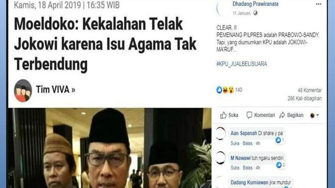 [Cek Fakta] Moeldoko Ungkap Jokowi Kalah Telak di Pilpres, Fakta atau Hoaks?