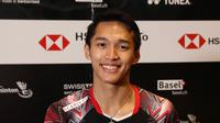 Tunggal putra Indonesia, Jonatan Christie, berhasil menjuarai Swiss Open 2022, Minggu (27/3/2022). (Dok. PBSI)