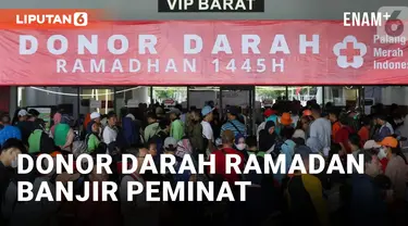 Antusiasme Warga Ikuti Kegiatan Donor Darah Ramadan