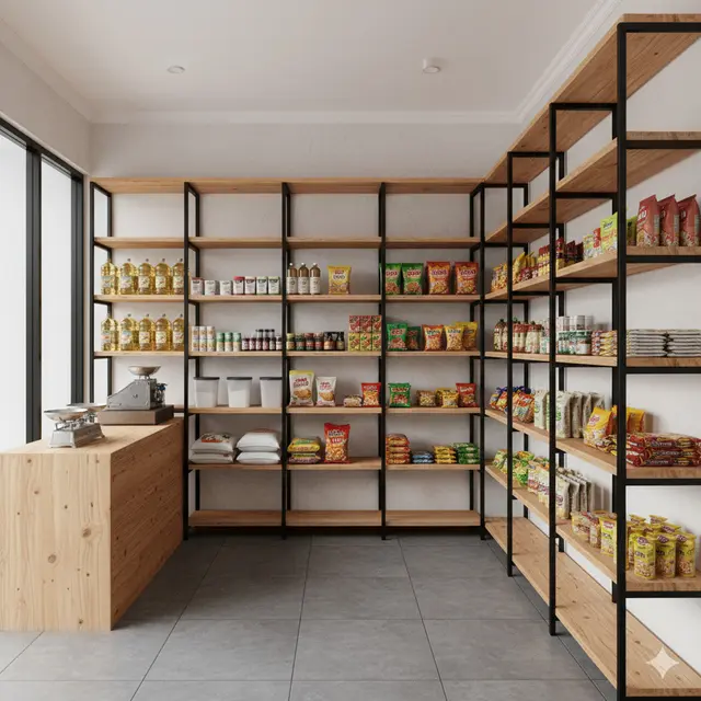 Desain Rak Gantung Warung  Hemat Tempat