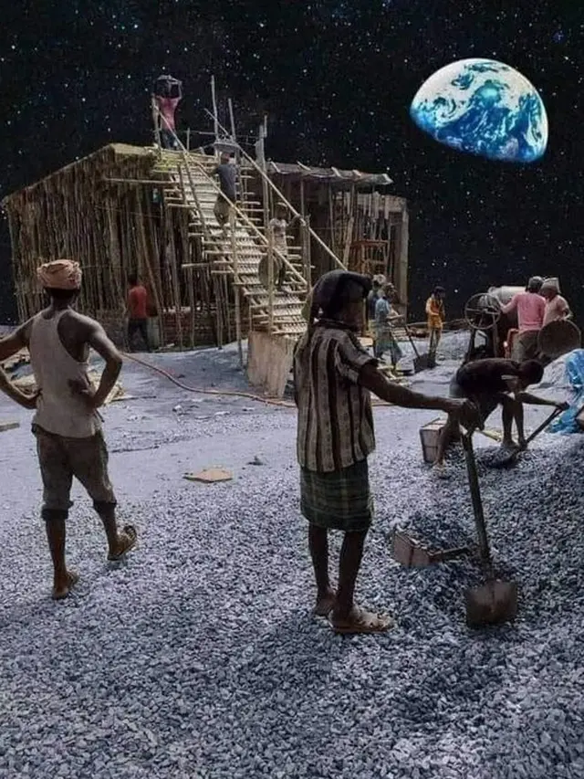 6 Editan Foto Kuli Bangunan Saat Bekerja Ini Absurd, Bikin Ngakak