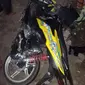 Speda Motor Muhammad Robit Alaikal (27) rusak parah akibat kecelakaan di Jalan Raya Desa Kajaharjo Banyuwangi (Istimewa)