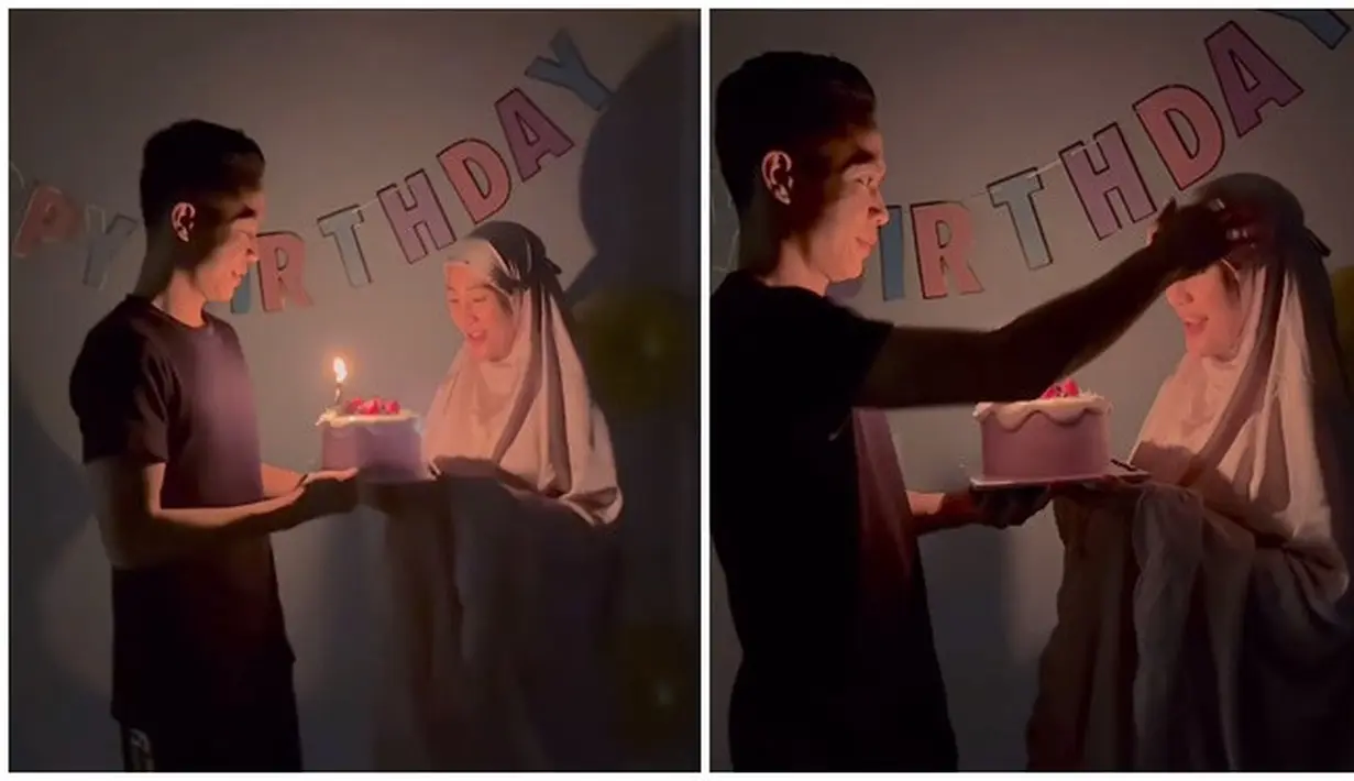 Ini momen ketika Ikram Rosadi memberikan kejutan untuk Larissa Chou. Lampu dimatikan dan hanya ada cahaya dari lilin, momen ultah Larissa Chou terasa hangat. Tidak persiapkan sendiri, Ikram Rosadi dibantu oleh ‘Tim Rumah Cici’. Sebelum meniup lilin, Larissa Chou memanjatkan doa terlebih dahulu. Setelah lilin ditiup, lampu dinyalakan, kemudian Ikram memberikan buket bunga untuk Larissa. (Liputan6.com/IG/@ikram_rsd)