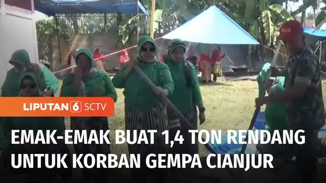 Bantuan untuk korban gempa di Cianjur, terus mengalir. Di Dharmasraya, Sumatera Barat, emak-emak memasak rendang sebanyak 1,4 ton untuk dikirim ke korban gempa di Cianjur. Sedangkan di Brebes, siswa SMA mengirim ribuan butir telur asin.
