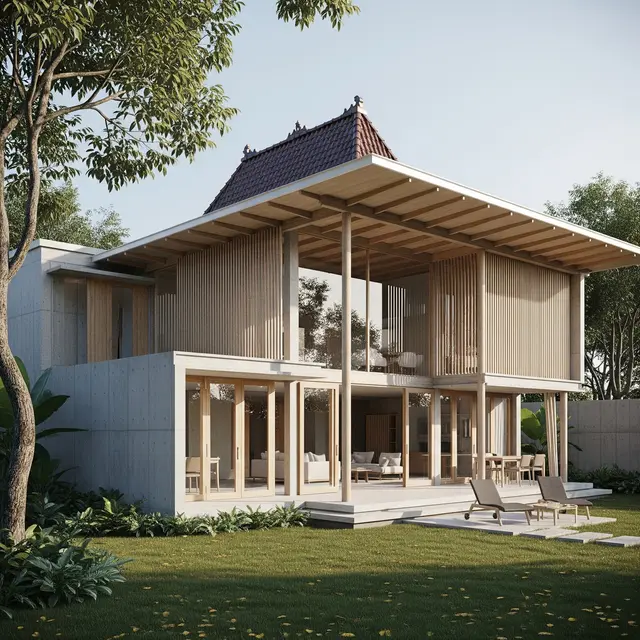 Rumah Panggang Pe Modern (AI Generated)