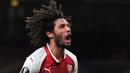Pemain Arsenal, Mohamed Elneny menjadi salah satu pemain yang akan turun pada Piala Dunia 2018 bersama timnas Mesir. (AFP/Ben Stansall)