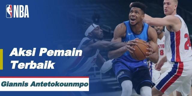 VIDEO: Aksi Gemilang Giannis Antetokounmpo berhasil Bawa Milwaukee Bucks Kalahkan Detroit Pistons