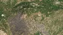 Gambar-gambar tersebut diambil pada tanggal 20, 22, dan 23 Juli, menurut Planet Labs. (Planet Labs PBC / AFP)