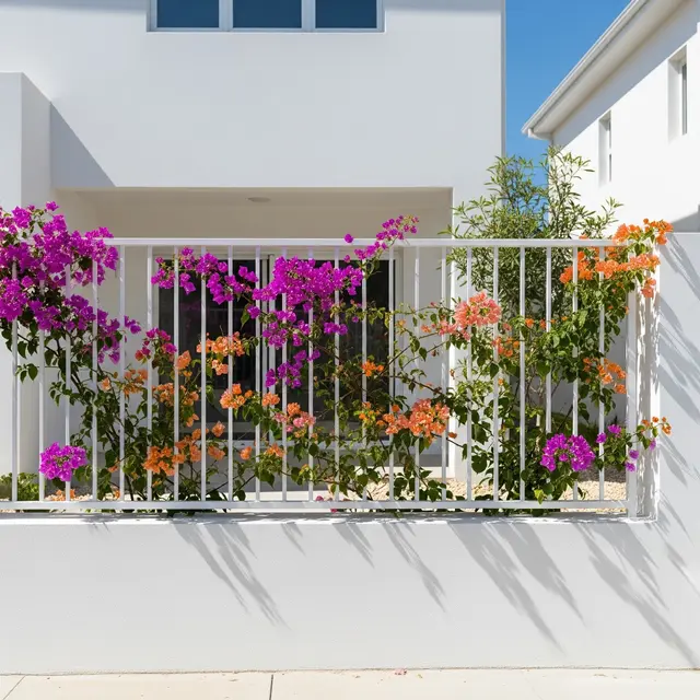 Pagar besi minimalis dengan vertical garden (Image by Gemini AI)