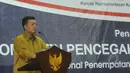 Kepala BNP2TKI, Nusron Wahid berpidato saat menghadiri pendatanganan kerjasama memberantas korupsi dengan BNP2TKI, Jakarta, Kamis (19/3/2015). (Liputan6.com/Herman Zakharia)