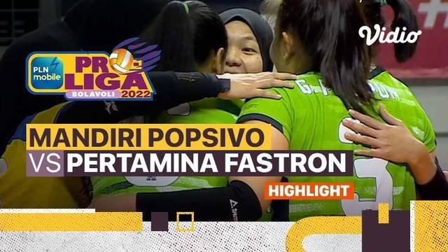 Berita video highlights laga perebutan posisi ketiga Proliga 2022 kategori putri antara Jakarta Mandiri Popsivo Polwan melawan Jakarta Pertamina Fastron, Sabtu (26/3/2022) siang hari WIB.