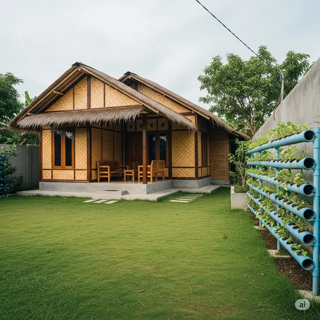 Desain Rumah Sederhana Halaman Luas. Foto: Gemini