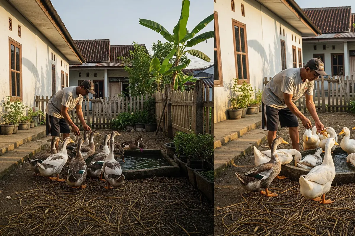 Perbandingan Ternak Itik Mojosari vs Bebek Alabio di Lahan Sempit