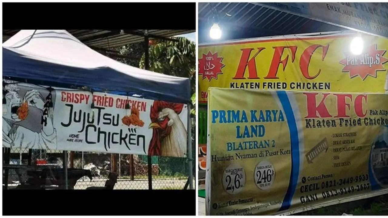 6 Spanduk Jualan Fried Chicken Ini Nyeleneh Banget, Pembeli Tepuk Jidat