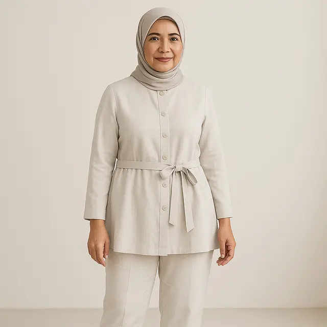 7 Model Tunik Peplum untuk Ibu-ibu Usia 50 Tahun