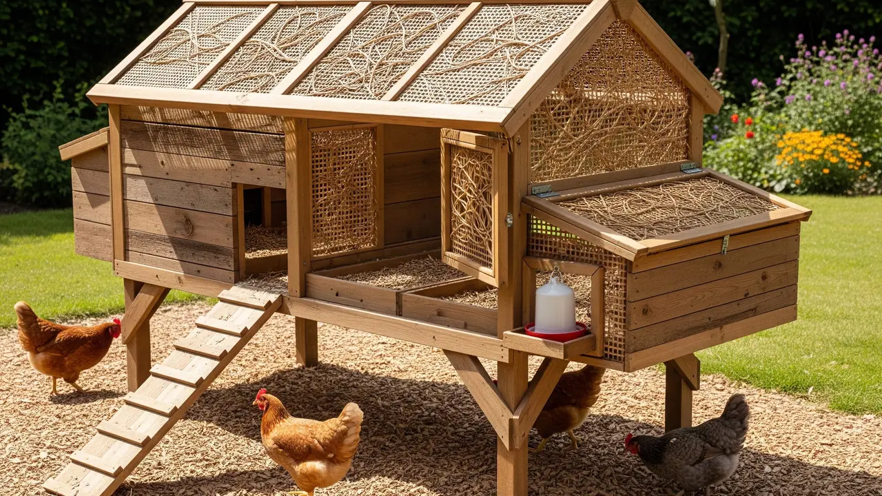 Desain Kandang Ayam Backyard Rustic tapi Higienis (Image by Gemini AI)