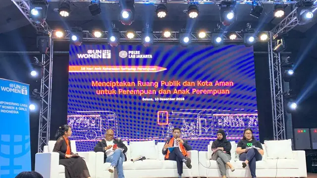 Caption foto: UN Women menggelar diskusi panel terkait ruang publik aman bagi perempuan dan anak perempuan pada Selasa, 10 Desember 2019.