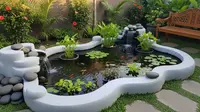 8 Desain Kolam Ikan Mini dari Bak Semen yang Kuat dan Tahan Lama, Model Tepat Bikin Tampilan Estetik