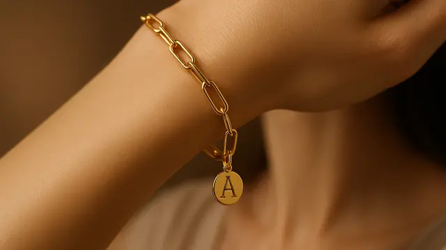 Model Gelang Emas Paperclip Chain