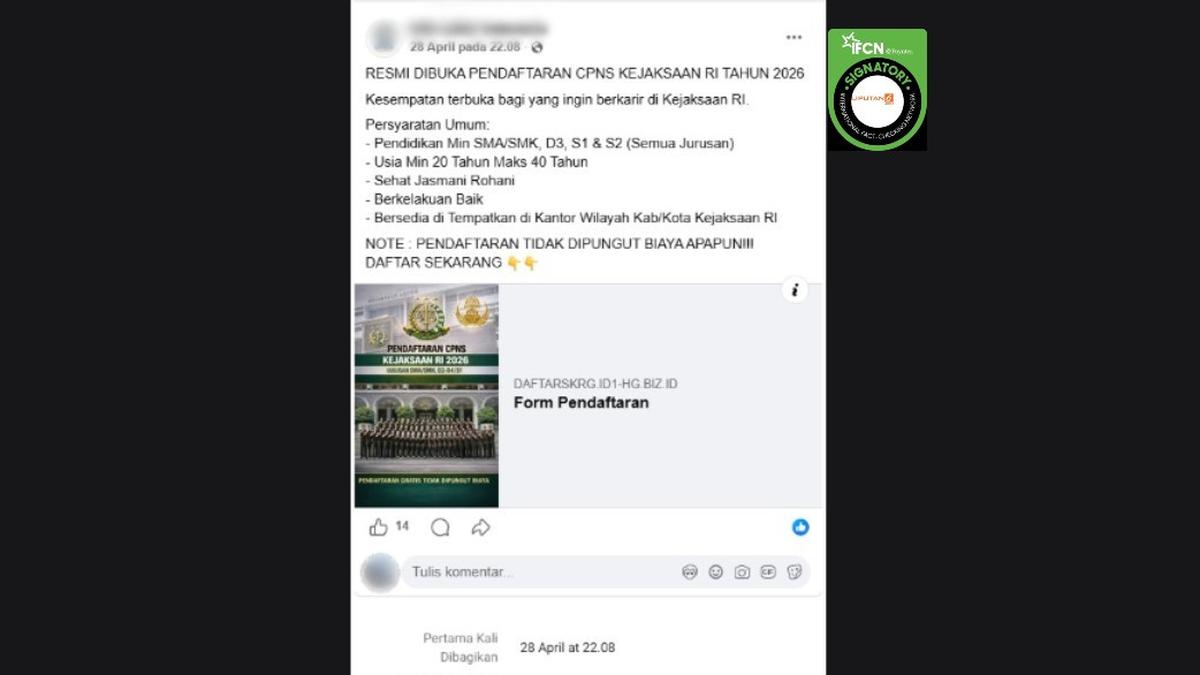 Ragam Hoaks Pendaftaran CPNS Kejaksaan 2026, Marak Sejak Awal Tahun