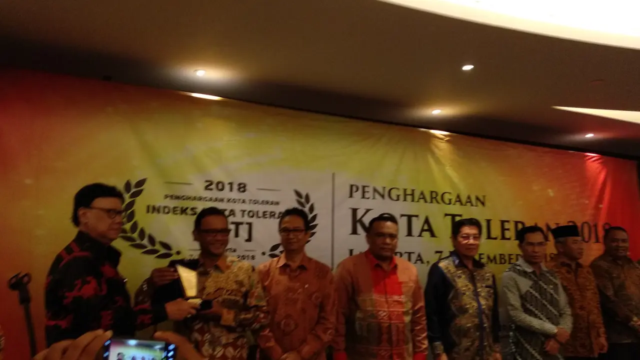 10 kota meraih penghargaan Kota Toleran (Liputan6.com/Delvira)