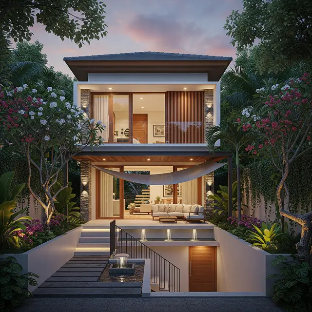 9 Desain Rumah Kecil 2 Lantai dengan Basement dan Gudang, Solusi Modern Lahan Sempit
