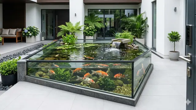 Ide Kolam Ikan Minimalis dengan Suara Gemericik yang Cocok untuk Rumah Kecil. Gemini