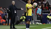 Pelatih kepala Maroko #00, Mohamed Ouahbi, bereaksi selama pertandingan persahabatan internasional antara Maroko dan Ekuador di Stadion Metropolitano di Madrid pada 27 Maret 2026. (Oscar DEL POZO/AFP)