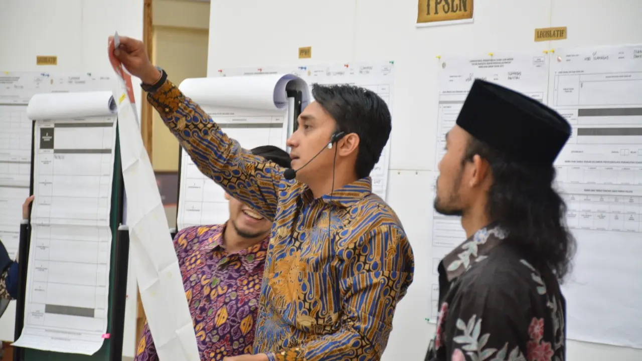 Penghitungan suara Pilpres 2019 di KBRI Madrid. (KBRI Madrid)