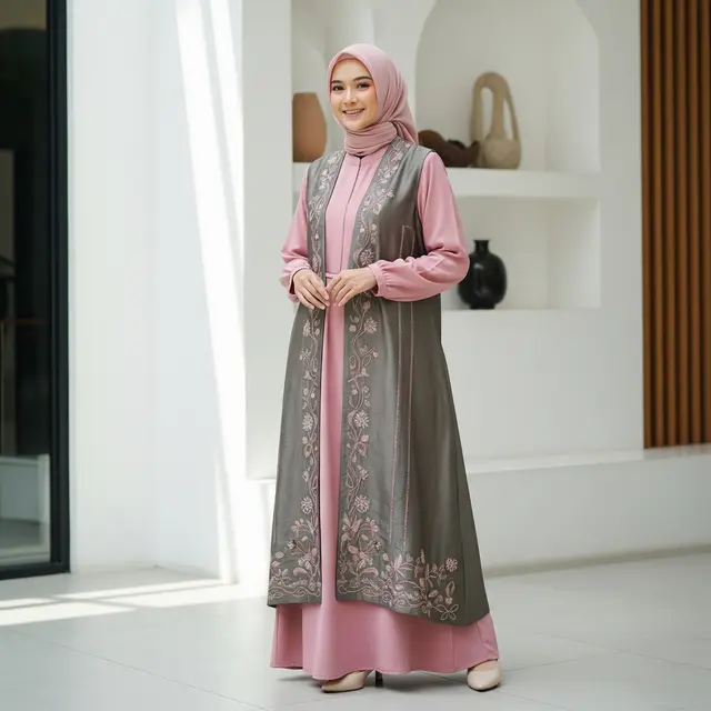 9 Model Gamis Rompi Lepas Tren Lebaran 2026, Tampil Modis di Hari Raya