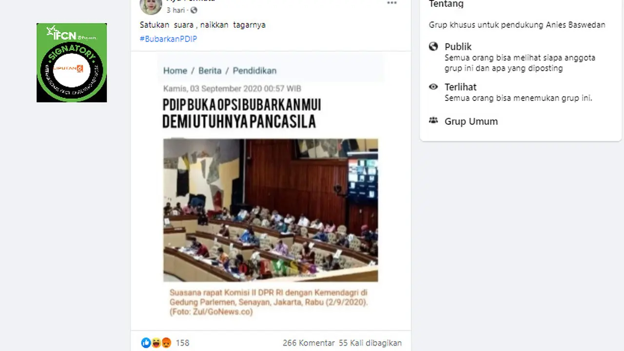 Cek Fakta Liputan6.com menelusuri klaim klaim PDI Perjuangan buka opsi membubarkan MUI