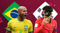Piala Dunia - Brasil Vs Korea Selatan - Richarlison Vs Son Heung-min (Bola.com/Adreanus Titus)