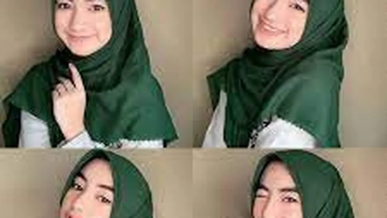 jilbab segi empat warna hijau