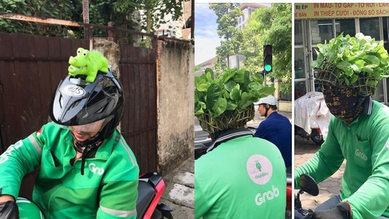 6 Aksesoris Tambahan di Helm Ojek Online Ini Kelewat Unik, Kocak