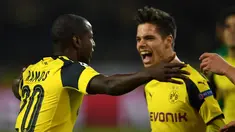 Borussia Dortmund menjadi tim kelima yang lolos ke 16 besar Liga Champions setelah menang 1-0 atas Sporting CP pada matchday ke-4 di Signal Iduna Park, Rabu (2/11/2016) waktu setempat. (AFP/Patrik Stollarz)