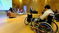 Seminar Big Ideas, Ask Me Anything: Para Pegiat Disabilitas Menjawab Pertanyaan Besar di Kedutaan Besar Australia di kawasan Kuningan, Jakarta Selatan, 10 Desember 2019. (Liputan6.com/Asnida Riani)