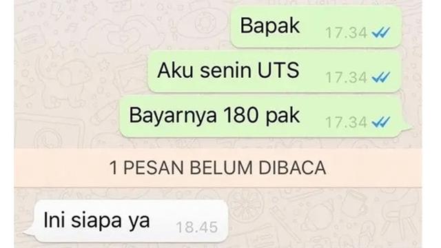 6 Chat Anak ke Ayah Minta Uang untuk Keperluan Sekolah Ini Kocak (sumber: Istimewa)