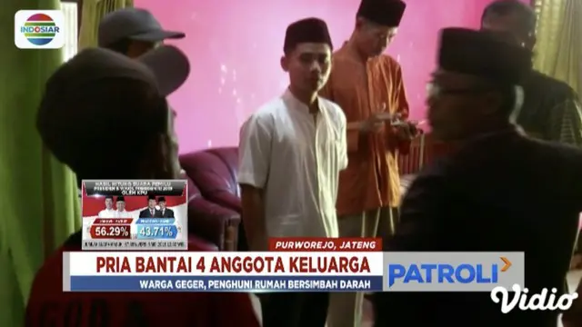 Sorang Pria di Purwoedjo, Jawa Tengah, bantai istri, anak, dan dua mertua diduga lantaran istri bersikeras minta cerai.