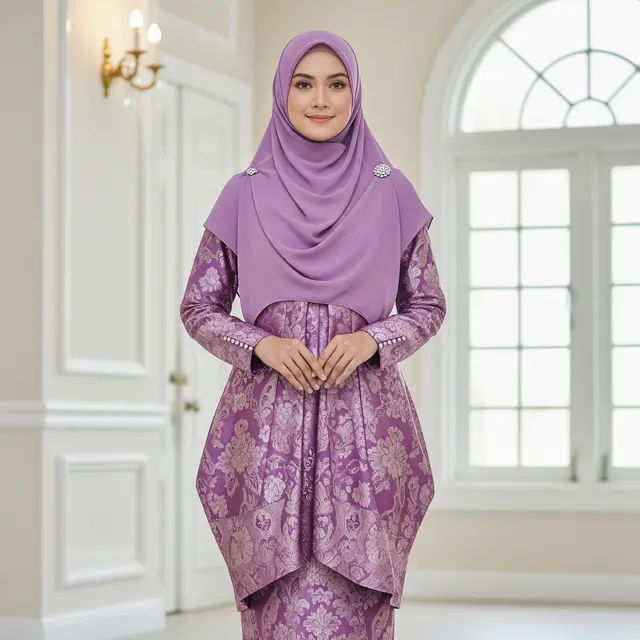 Inspirasi Gamis Brokat Warna Muted untuk Kantor & Acara Resmi (Image by Gemini AI)