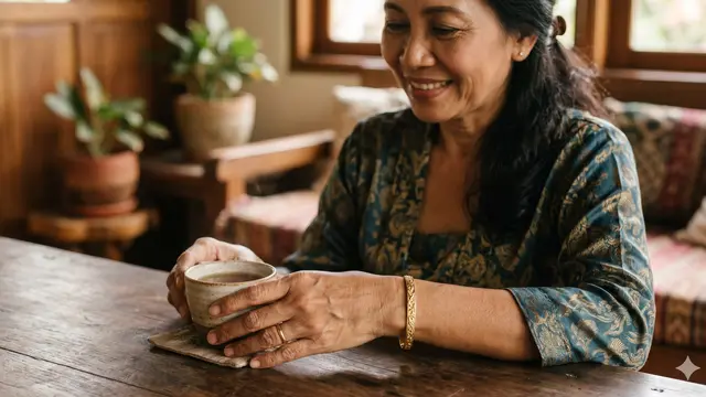 Model Gelang Emas Ukir Klasik untuk Usia 50 Tahun ke Atas (Foto: Gemini AI)