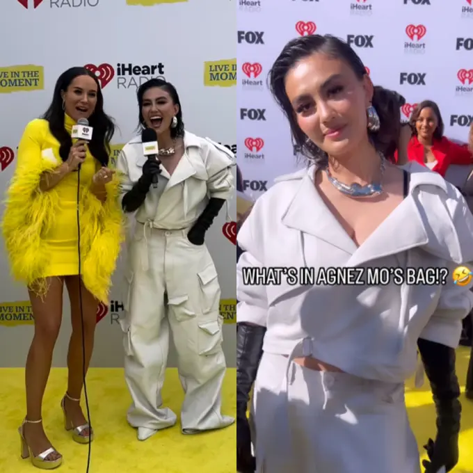 Agnez Mo Serba Putih dengan Aksesori Silver saat Hadir si Penghargaan Musik Bergengsi Dunia iHeartRadio