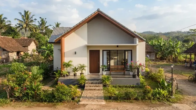 Rumah Satu Lantai dengan Atap Pelana Minimalis