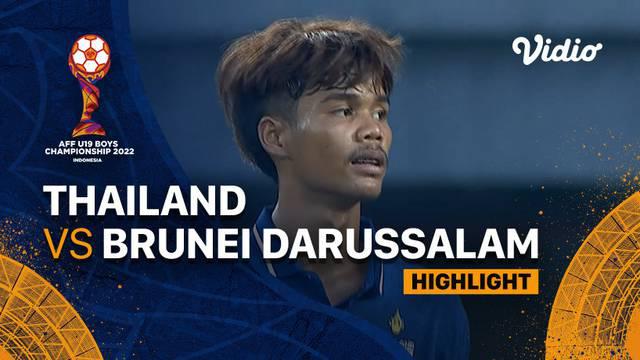 Berita video highlights laga Grup A Piala AFF U-19 2022 antara Timnas Thailand U-19 melawan Timnas Brunei Darussalam U-19 yang berakhir dengan skor 2-0, Jumat (8/7/2022) sore hari WIB.