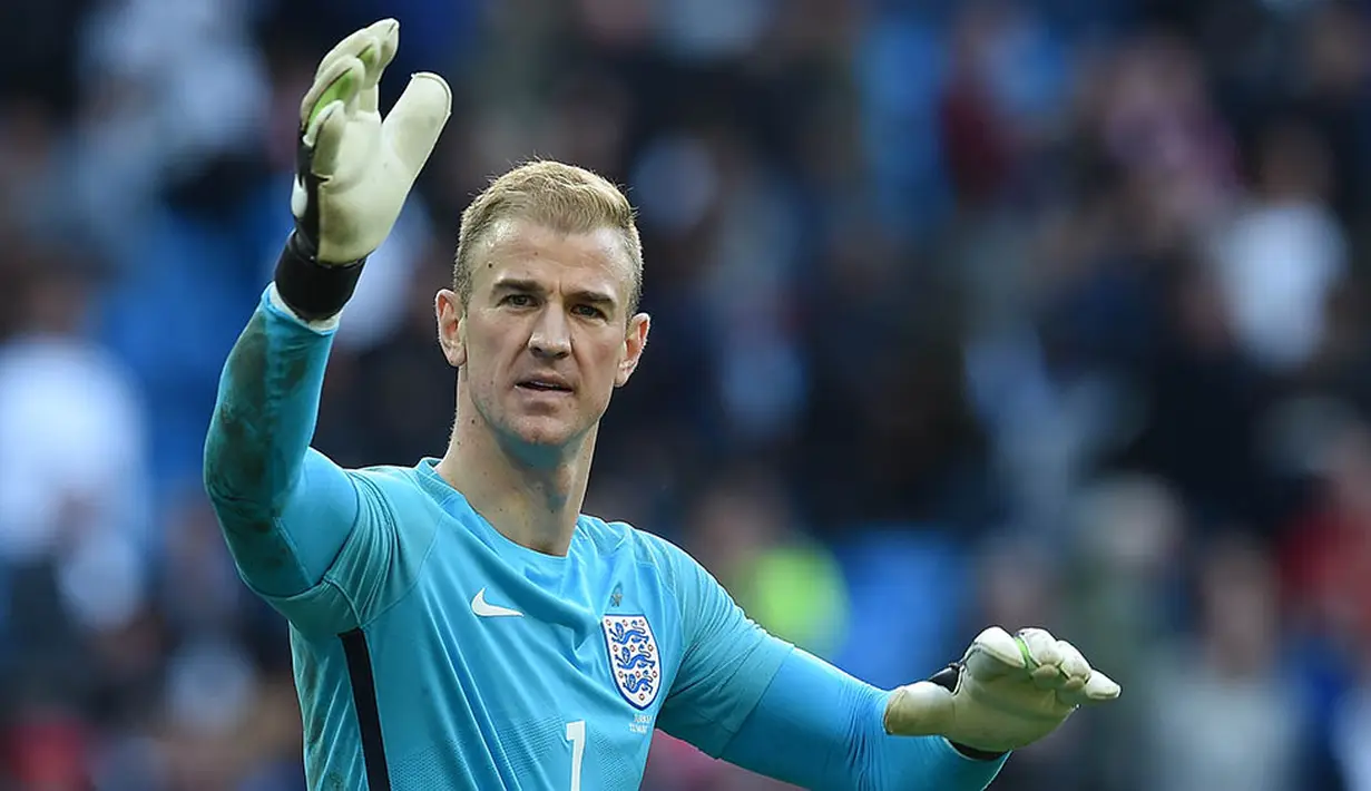 Kiper - Joe Hart, kiper Manchester City ini posisinya sebagai penjaga gawang nomor satu di Inggris tampaknya belum tergantikan. Pada posisi kiper nomor dua ditempati penjaga gawang Southampton, Fraser Forster. (AFP/Paul Ellis)